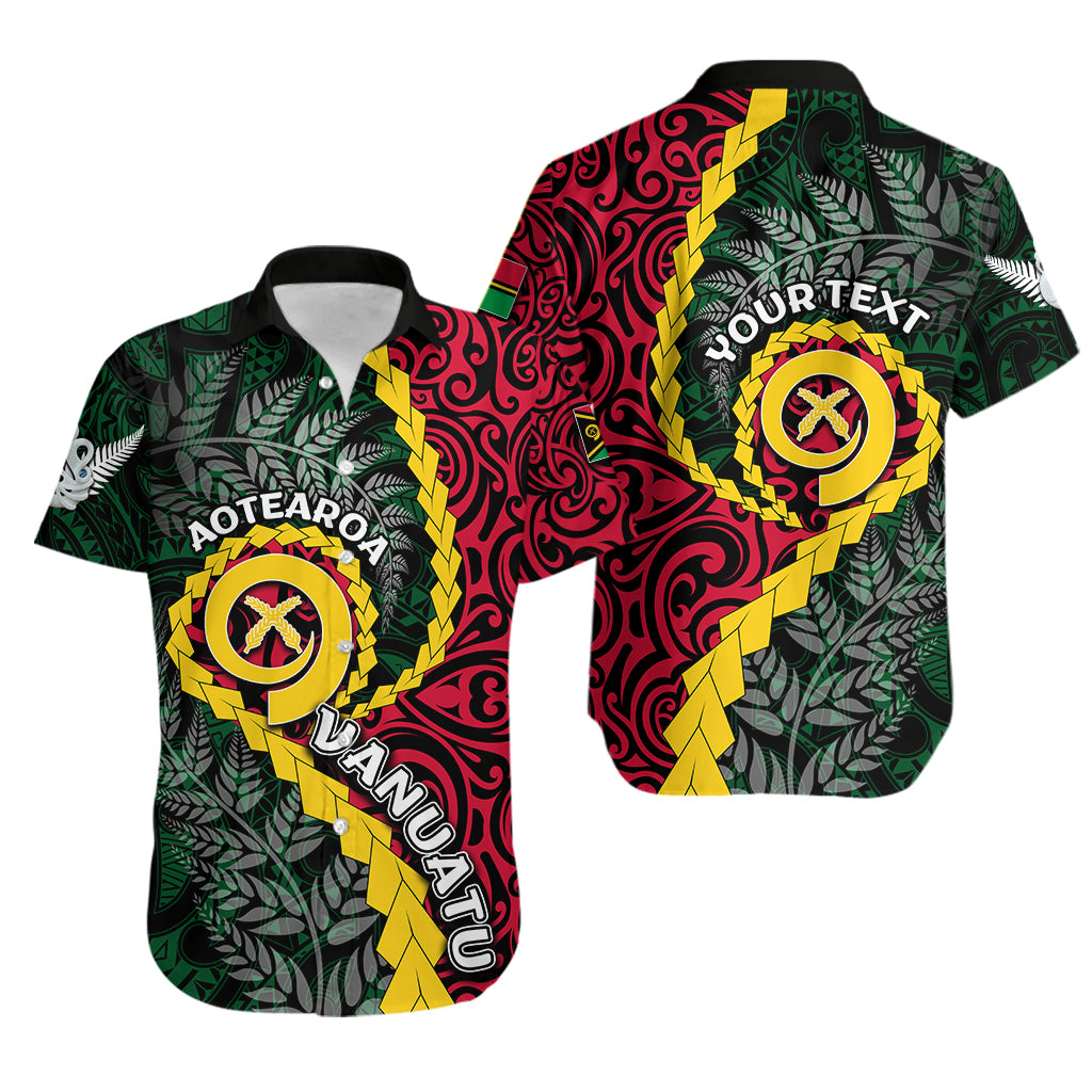 (Custom Personalised)Vanuatu Hawaiian Shirt Mix Maori Silver Fern LT6 Unisex Red - Polynesian Pride