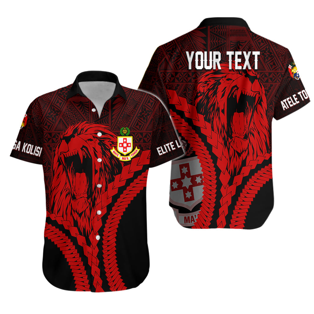 Kolisi Tonga 'Atele Personalised Hawaiian Shirt Roaring Lion LT7 Unisex Black - Polynesian Pride