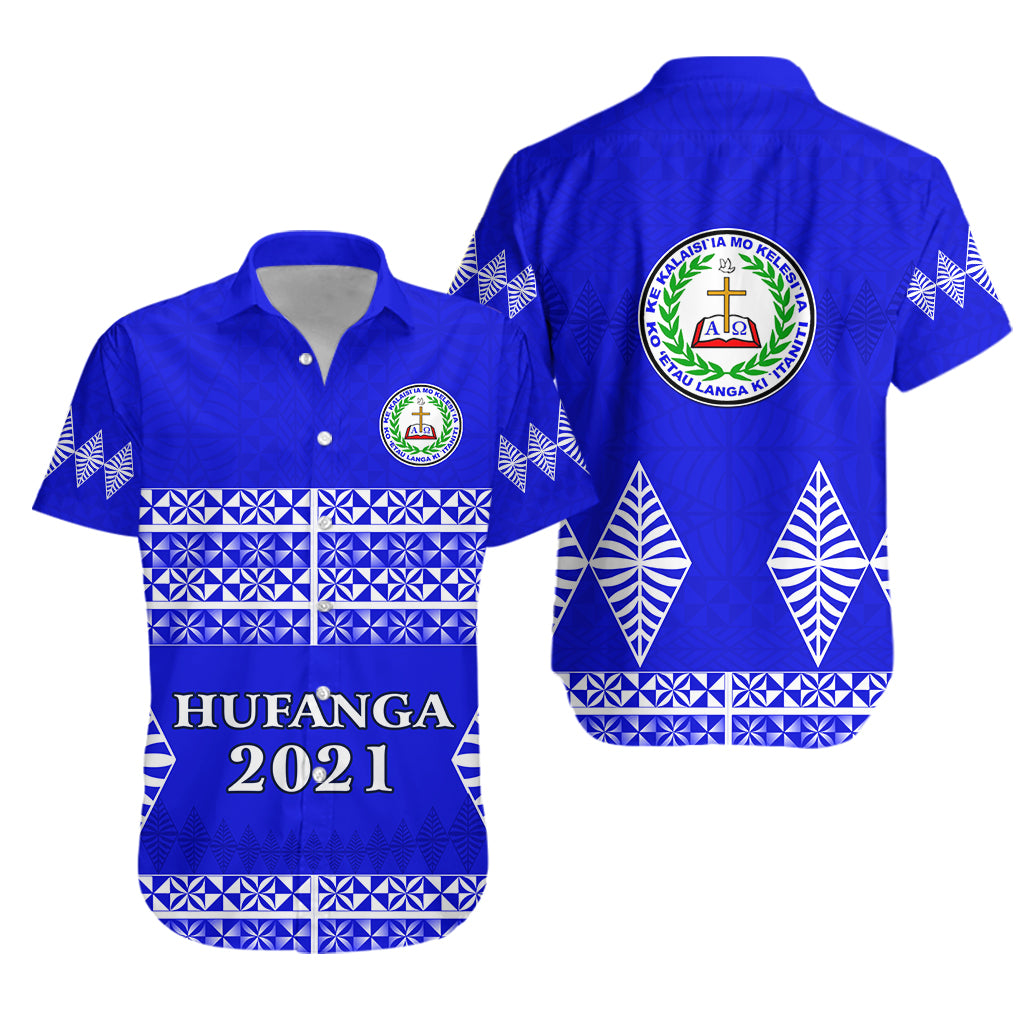 Hufanga 2021 Hawaiian Shirt Sia'atoutai Theological College LT13 Unisex Blue - Polynesian Pride