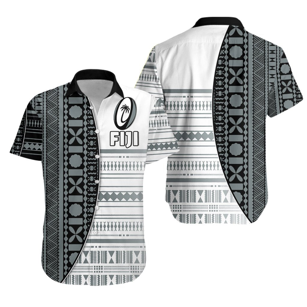 Fiji Rugby Hawaiian Shirt Impressive Version Unisex Black - Polynesian Pride