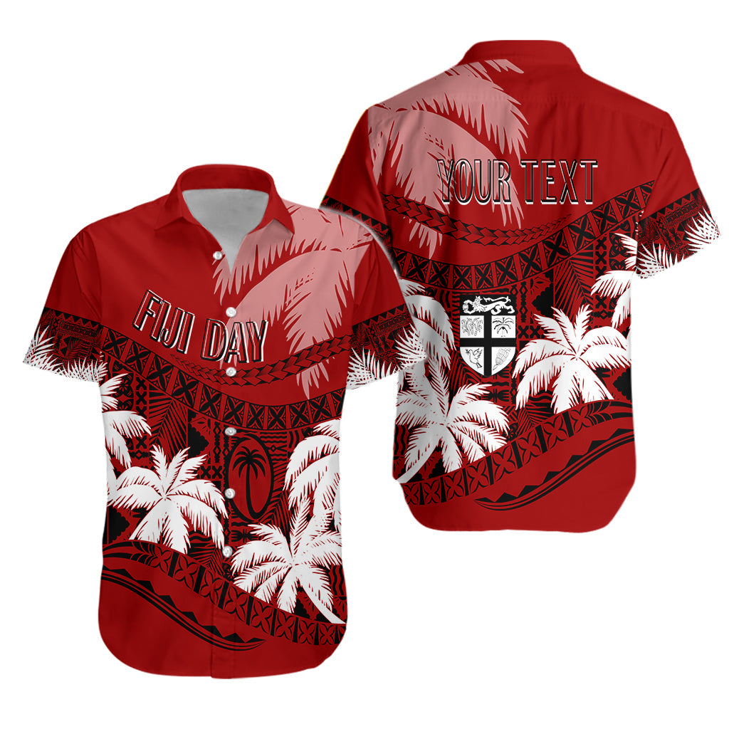 Personalised Fiji Day Hawaiian Shirt Flying Fijians Masi Kesa Style - Red LT7 Unisex Red - Polynesian Pride