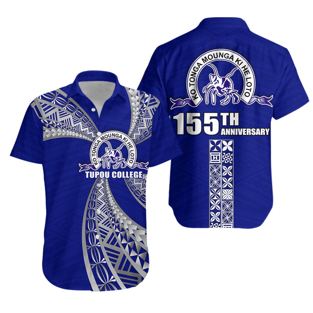 Tupou College Hawaiian Shirt Toloa Tonga Unisex Blue - Polynesian Pride