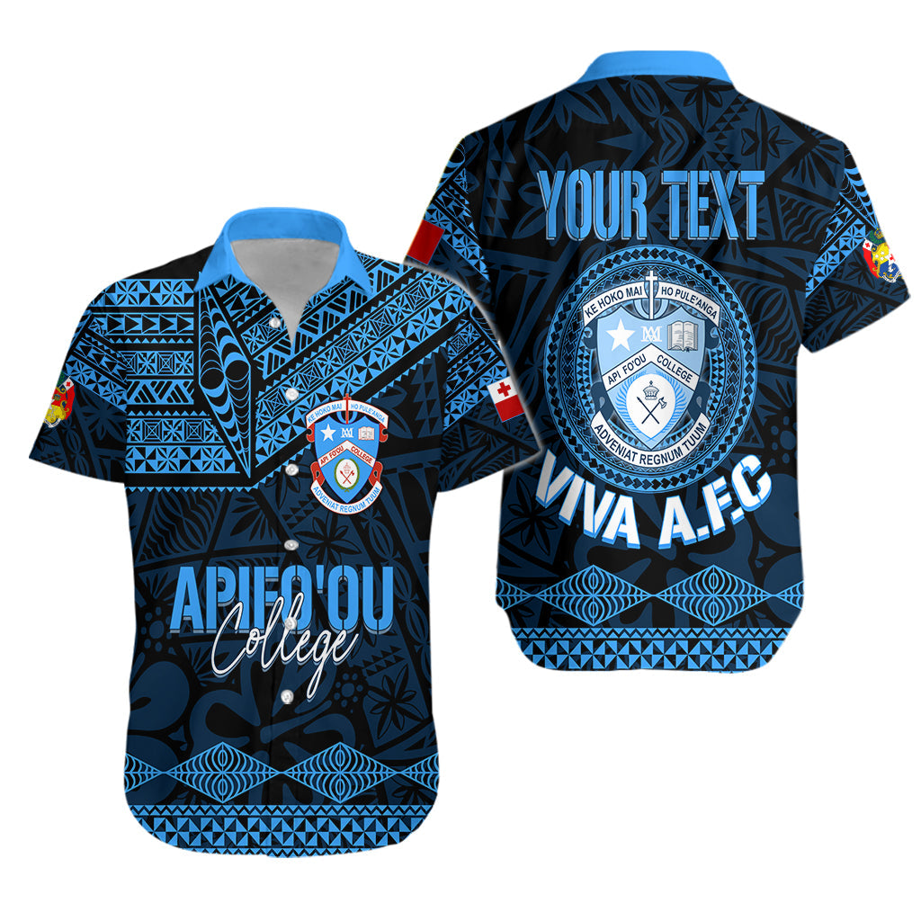 Personalised Tonga Apifo'ou College Hawaiian Shirt Viva AFC - Black LT7 Unisex Black - Polynesian Pride