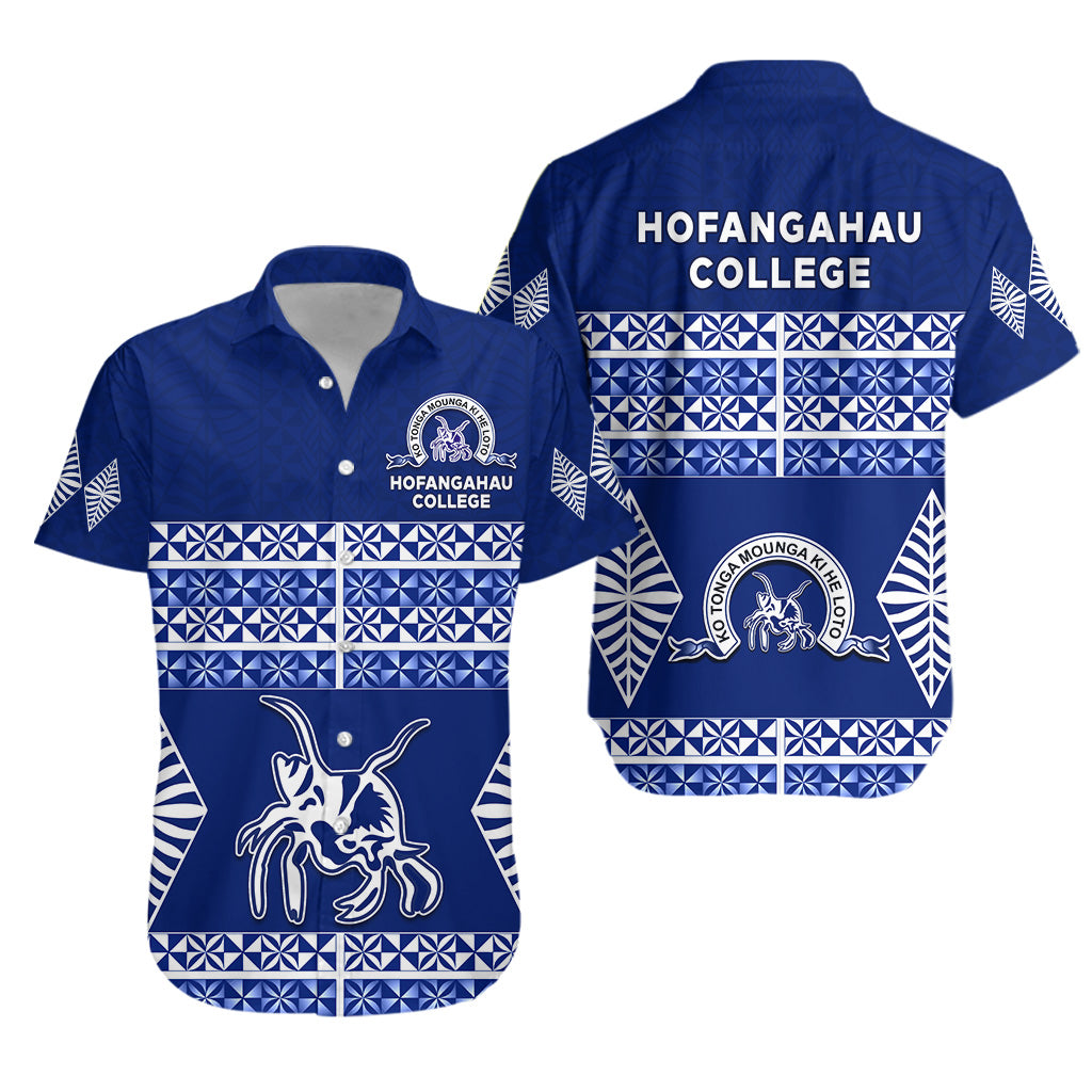 Hofangahau College Hawaiian Shirt 'Eua Tonga Pattern LT13 Unisex Blue - Polynesian Pride