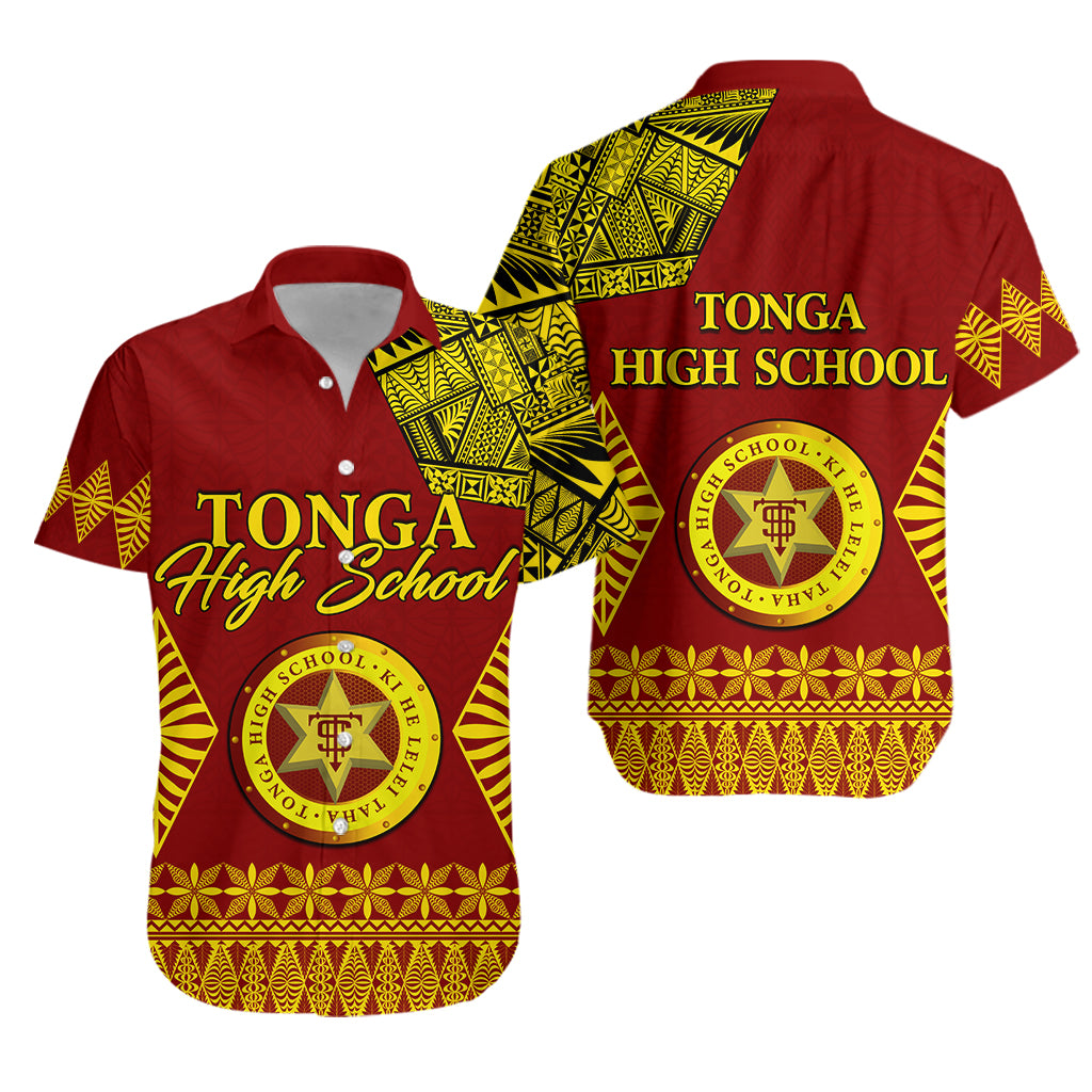 Tonga High School Hawaiian Shirt Tongan Ngatu LT13 Unisex Red - Polynesian Pride