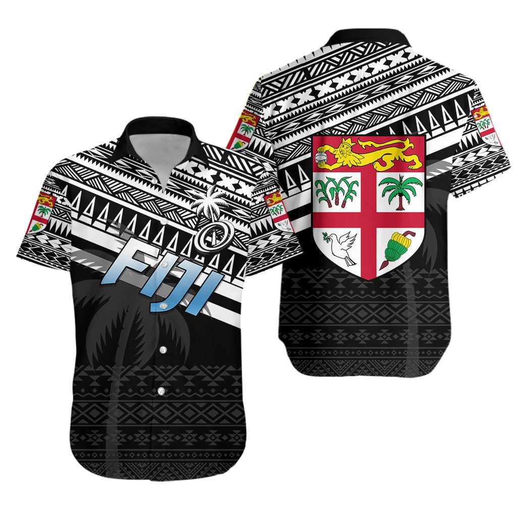 Fiji Rugby Hawaiian Shirt Coconut Tree Version Unisex White - Polynesian Pride