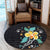 Hawaiian Aloha Plumeria Polynesian Round Carpet - AH - AH - Polynesian Pride