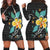 Hawaiian Aloha Plumeria Polynesian Hoodie Dress - AH - AH Black - Polynesian Pride