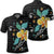 Hawaiian Aloha Plumeria Polynesian Polo Shirt AH Unisex Black - Polynesian Pride