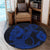 Hawaiian Anchor Poly Tribal Hibiscus Polynesian Round Carpet Blue - AH - Polynesian Pride