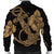 Hawaiian Anchor Poly Tribal Hibiscus Polynesian Bomber Jacket Gold - AH - Polynesian Pride