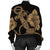 Hawaiian Anchor Poly Tribal Hibiscus Polynesian Bomber Jacket Gold - AH - Polynesian Pride