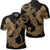 Hawaiian Anchor Poly Tribal Hibiscus Polynesian Polo Shirt Gold Unisex Black - Polynesian Pride