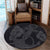 Hawaiian Anchor Poly Tribal Hibiscus Polynesian Round Carpet Gray - AH - Polynesian Pride