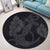 Hawaiian Anchor Poly Tribal Hibiscus Polynesian Round Carpet Gray - AH - Polynesian Pride