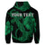 Custom Hawaiian Anchor Poly Tribal Hibiscus Polynesian Hoodie Green - Polynesian Pride