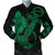 Hawaiian Anchor Poly Tribal Hibiscus Polynesian Bomber Jacket Green - AH Black Unisex - Polynesian Pride