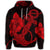 Hawaiian Anchor Poly Tribal Hibiscus Polynesian Hoodie Red - Polynesian Pride