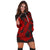 Hawaiian Anchor Poly Tribal Hibiscus Polynesian Hoodie Dress Red - AH - Polynesian Pride