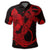 Hawaiian Anchor Poly Tribal Hibiscus Polynesian Polo Shirt Red - Polynesian Pride