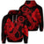 Hawaiian Anchor Poly Tribal Hibiscus Polynesian Hoodie Red Unisex Art - Polynesian Pride