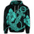 Hawaiian Anchor Poly Tribal Hibiscus Polynesian Hoodie Turquoise - Polynesian Pride