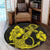 Hawaiian Anchor Poly Tribal Hibiscus Polynesian Round Carpet Yellow - AH - Polynesian Pride