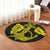 Hawaiian Anchor Poly Tribal Hibiscus Polynesian Round Carpet Yellow - AH - Polynesian Pride