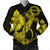 Hawaiian Anchor Poly Tribal Hibiscus Polynesian Bomber Jacket Yellow - AH Black Unisex - Polynesian Pride