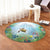 Hawaiian Animal In The Ocean Polynesian Round Carpet - AH - Polynesian Pride