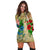 Hawaiian Blue And Red Hibiscus Polynesian Hoodie Dress - AH - Polynesian Pride