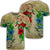 Hawaiian Blue and Red Hibiscus Polynesian T Shirt Unisex Black - Polynesian Pride