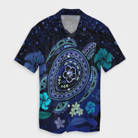 Hawaiian Blue Ocean Honu And Flowers Hawaiian Shirt AH - Polynesian Pride