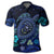 Hawaiian Blue Ocean Honu and Flowers Polo Shirt - Polynesian Pride