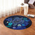 Hawaiian Blue Ocean Honu And Flowers Round Carpet AH - Polynesian Pride