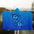 Hawaiian Blue Turtle and Hibiscus Polynesian Hooded Blanket - AH - Polynesian Pride