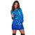 Hawaiian Blue Turtle and Hibiscus Polynesian Hoodie Dress - AH - Polynesian Pride