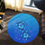 Hawaiian Blue Turtle and Hibiscus Polynesian Round Carpet - AH - Polynesian Pride