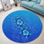 Hawaiian Blue Turtle and Hibiscus Polynesian Round Carpet - AH - Polynesian Pride