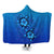 Hawaiian Blue Turtle and Hibiscus Polynesian Hooded Blanket - AH Hooded Blanket White - Polynesian Pride