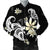 Hawaiian Butterfly Plumeria Polynesian Bomber Jacket - AH Black Unisex - Polynesian Pride