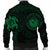 Hawaiian Coat Of Arms Turtle Polynesian Bomber Jacket Green AH - Polynesian Pride