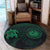 Hawaiian Coat Of Arms Turtle Polynesian Round Carpet Green AH - Polynesian Pride