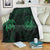 Hawaiian Coat Of Arms Turtle Polynesian Premium Blankets Green AH White - Polynesian Pride