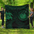 Hawaiian Coat Of Arms Turtle Polynesian Premium Quilts Green AH Black - Polynesian Pride