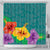 Hawaiian Colorful Hibiscus Polynesian Shower Curtain - AH 177 x 172 (cm) Black - Polynesian Pride