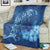 Hawaiian Dolphin Hibiscus Tropic Blue Polynesian Premium Blankets - AH - Polynesian Pride