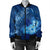 Hawaiian Dolphin Hibiscus Tropic Blue Polynesian Bomber Jacket - AH - Polynesian Pride