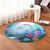 Hawaiian Dolphins Play The Ocean Polynesian Round Carpet - AH - Polynesian Pride