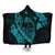 Hawaiian Fish Hook Hibiscus Banzai Surfing Polynesian Hooded Blanket Blue - AH Hooded Blanket White - Polynesian Pride